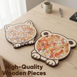 Cartoon Bear Jigsaw Puzzle Desktop Ornament Creative And Adorable Cat And Dog Colourful Wooden Decorative Figurines Home Decor