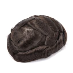 Topunique Full Swiss Lace 90% Light to Medium Light Men Toupee Capillary Prothesis Hair Replacement System Hair Piece For Men