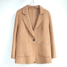 Women's Suit Collar Double-sided Cashmere Wool Coat 2024 Fall Winter Chic Ladies Single Button Loose 100% Woolen Blazer Jackets