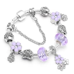 2024 Trendy Silver Cokor Love Key Charm Bracelet With Murano Glass Beads Bracelets For Women Wife Jewelry Pulseras Dropshipping