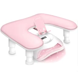 1pcs Pink Adjustable Height Nail Arm Rest with Rotating Phone Holder PU Leather Nail Tech Arm Rest, U-Shaped Hand Rest