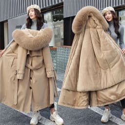 2025 Winter Jacket Women Parkas Thick Warm Fur Lining Long Parka Female Windbreakers Hooded Padded Coat Distachable Outwear 6XL