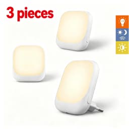 EU Plug LED Sensor Night Light Smart Dusk‑to‑Dawn Warm Light for Room Corridor Bathroom Home Decor