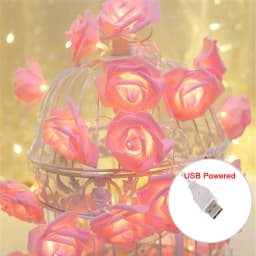 5V USB Battery Rose Flower LED String Light Red Pink Warm Blue RGB Wedding Christmas Party Decoration 1.5M 3M 6M 10M Fairy Light
