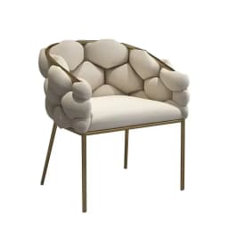 Metal Vanity Chair Sturdy Dining Seat Comfortable Backrest Princess Chair Soft Manicure Chair Suitable for Beauty Salon Bedroom