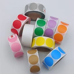 5cm Color Thermal Label Circle Self-adhesive Sticker 6cm Roll Sticker Label Direct Thermal Label for Logo Product Label QR Code