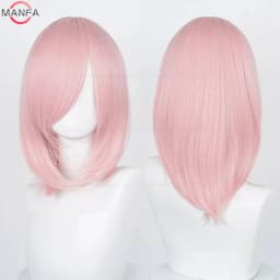 40cm Medium Basic Anime Cosplay Wig Bang Blond Black White Red Pink Green Brown Gold Blue Heat Resistant Synthetic Hair Wigs