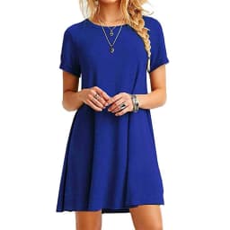 Summer Women Solid Color Dress Short Sleeve Mini Causal Dresses O-Neck Basic A-line Floral Printed Leopard Thick Vestidos
