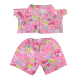 42cm Plush Bear Clothes Cartoon Print Shirt & Shorts Set, Casual Summer Outfit for 16-18 Inch Teddy Bear & Plush Dolls Toy Gift