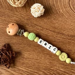 Personalized Name Cute Pacifier Chain - Adjustable Silicone Teether Clip for Babies