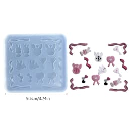 Resin Shaker Mold Flowers Small Flexible Pendant for Keychain Hollow Silicone Mold Epoxy Jewelry Making Pendant Quicksand Mould