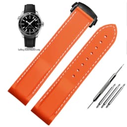 20mm 22mm Curved End Rubber Watchband For Hamilton Kaki Frogman H777050 H778050 Strap Diving Silicone Watch Band Bracelet
