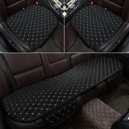 3Pcs Cotton and Linen Car Seat Cover Set Universal Car Seat Cover Cushion All Season Car Seat Protector Interior Car Accessories
