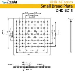 OHD-6C Optical Breadboard Multi-hole Aluminum Plate Optical Flat Plate Aluminum Alloy Base Plate Experimental Fixing Plate