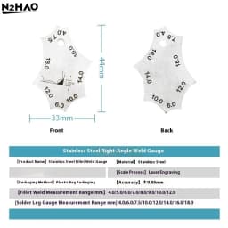 2Pcs/set Stainless  Welding Joint Two-piece Gauge Fillet Weld Welding Throat Depth Leg Length Gauge Ruler Welder Inspection Tool