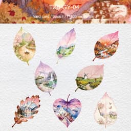 JIANWU Leaf Viewing Series Vintage Maple Leaf Scene Landscape Material Collage Scrapbook Sticker Creative DIY Journal Stationery