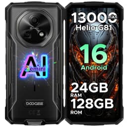 DOOGEE Fire 5 Pro Rugged Phone 24GB+128GB 6.6" HD+ Display 13000mAh Battery Helio G81 13MP+8MP NFC Android 16 Smartphone