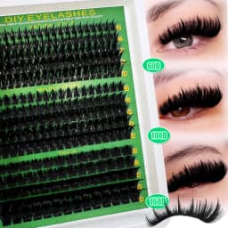 Spikes Lash Cluster 160D 200D 300D Thick Spiky Individuals Lashes 10-18mm Mega Wispy Eyelash Extension Fluff D Curly DIY at Home