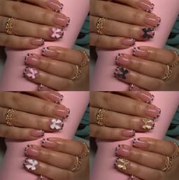 24/96pcs Nude Leopard French Bowknot False Nails Short Round Square Press On Nails Y2K Cute Leopard Bow Actylic Fake Nails Tips