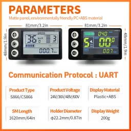 Ebike SineWave Three Mode Controller 24V-52V 17A 26A 30A 40A 45A TFT Display Throttle Hall Unlimited Motor 350W-2000W Moto