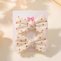 RAINBOW BOWS 2/6pcs Floral Print Hair Bow Clips for Girls Lace Side Pastoral Cotton Hairpin Barrettes Headwear Hair Accessories