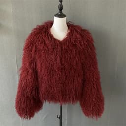 New Pattern Plus Size Dark Brown color Mongolia Sheep Fur Jacket Women Real Fur Jacket Female Winter Warm Outerwear