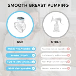 MAMIJOY 2PCS Wearable Electric Breast Pumps 4 Modes&12 Levels Hands Free Breast Pump 40dB Low Noise Free 19/24mm Flange DEB26D