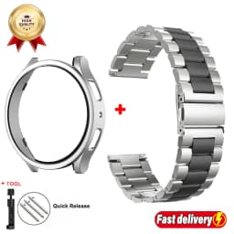 Metal Starp+Case for Samsung Galaxy Watch6 Classic 43mm 47mm PC Case for Galaxy Watch6 5 40mm44mm Stainless Steel Bracelet Strap