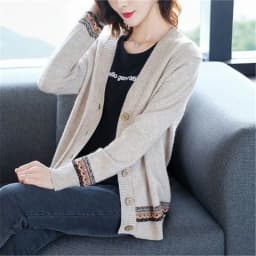 Big Size 4xl Printed Sweaters Cardigan Women Causal Slim Knitted Gilet Jackets Elegant Vintage Knitwear Coats Thin Malhas Casaco