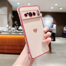 For Pixel 8 Pro 9 Fashion Love Heart Plating Case for Google Pixel 7A Pixel 8 9 Pro ProXL Shockproof Soft Lens Protection Cover