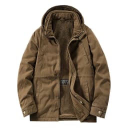 Pure Cotton Multi Pocket Workwear Windbreaker Men Mid Length Loose Jacket Middle Elderly Spring Autumn Outdoor Wind Resistant