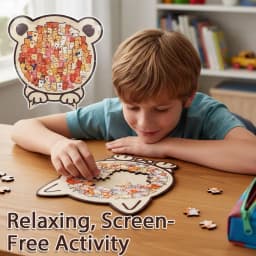 Cartoon Bear Jigsaw Puzzle Desktop Ornament Creative And Adorable Cat And Dog Colourful Wooden Decorative Figurines Home Decor