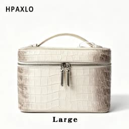 New Himalayan Color Makeup Bag Set with First Letter Embossing Genuine Leather Crocodile Texture Cosmetic Storage Case Make Up