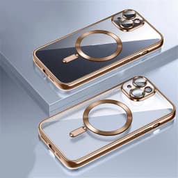 Original Magnet Plating Magnetism Case For Iphone 17 Air 11 12 13 14 15 Plus 16 Pro Max Magsafe Clear Cover Camera Lens Protect