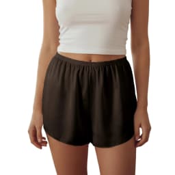 Womens Satin Shorts Loose Casual Solid Color Elastic Waist Mini Shorts Stylish Summer Streetwear