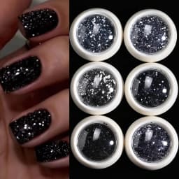 6 Pcs Elegant Mirror Chrome Effect Metallic Dust Holographic Glazed Manicure Decoration Reflective Gold Silver Glitters Powder