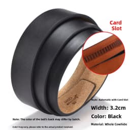 Pure Cowhide Leather Belt Men's No Tooth No Hole Automatic Buckle Genuine Leather Headless Pants Belt Punching Needle Buckle