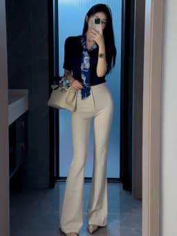 High Waist Bell Bot Pants Women's High Elastici Slimming Long Trousers Summer New Arrival Dongda Gate Casual Pants