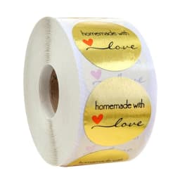 500pcs Handmade with Love Stickers Baking Label Wedding Sticker Party Label Decoration Envelope Seal Stationery Black Sticker