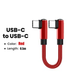 66W 0.25/0.5m Double Elbow Type C Cable Fast Charging USB C to USB C Cable for iPhone15 16 Samsung OPPO Short Data Wire