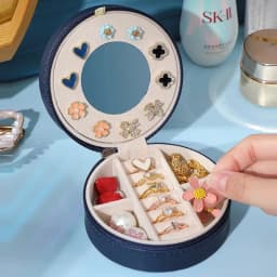 Multilayer jewelry box small stud earrings box ring receive box necklaces earrings jewelry box portable cassette jewelry mirrors