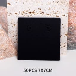50PC 7x7cm White Brown Black Display Cards Stand For Stud Hoop Earrings Holder Jewelry Cardboard Small Business Packaging Supply