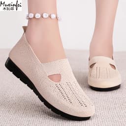 Women's Summer Shoes Breathable Flat with A Casual Women's Sneakers Comfortable Soft Sole Large Size 36-43 Cheap Shoes Clearance