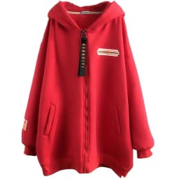 plus Size Fleece Lined Thickened Medium Length Open Cardigan Hooded Loose Maternity Sweatshirt Jacket Women's Korean Style Co...