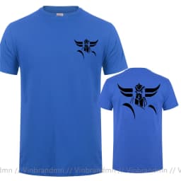 Front Back Print Goldorak Grendizer Mazinger Z T-Shirt Japanese Cartoon Design Summer Men's Tees Tops Short Sleeve Cotton Tshirt