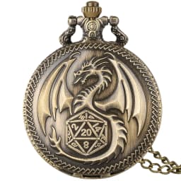 Steampunk Dragon Quartz Pocket Watch Necklace for Men And Women Metal Pendant with Arabic Numerals Dial Unique Timepiece G