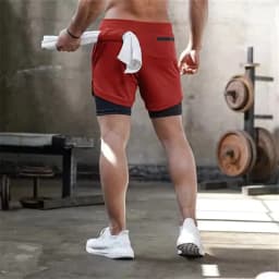 2025 Summer Running Shorts Men 2 in 1 Sports Jogging Fitness Shorts Training Quick Dry Mens Gym Men Shorts Sport gym Short Pants