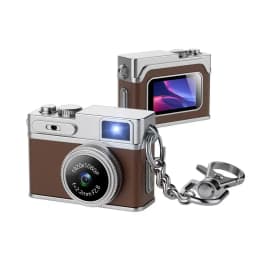 Thumb Keychain Camera 1080P Video Recorder LED Fill Light 0.96-inch IPS Screen Portable Retro CCD Mini Digital Camera