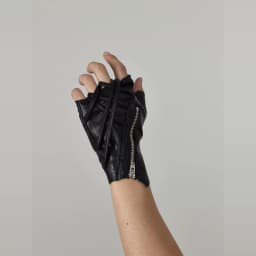 Strap Design Techwear Style Zipper Tactical Leather Gloves Men Women Vintage Hip Hop Punk Fingerless Gloves