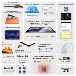 Blackview ZENO 5 Tablet PC 3GB/8GB+128GB 11'' Android 16 Unisoc T7250 8300mAh 4G Global Version with Google Play Tablet